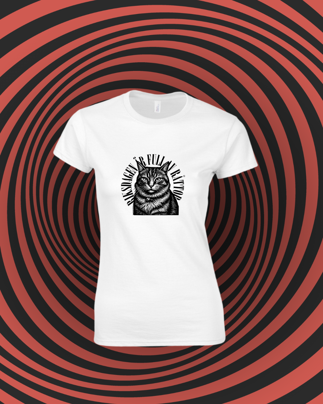 > RIKSDAGEN ÄR FULL AV RÅTTOR T-SHIRT WOMAN (med Katt)